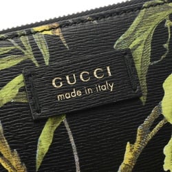 GUCCI Tropical Print Black 429016 Women's Leather Clutch Bag