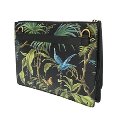 GUCCI Tropical Print Black 429016 Women's Leather Clutch Bag