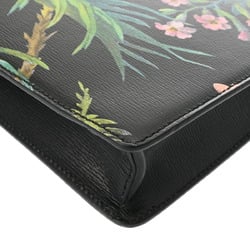 GUCCI Tropical Print Black 429016 Women's Leather Clutch Bag