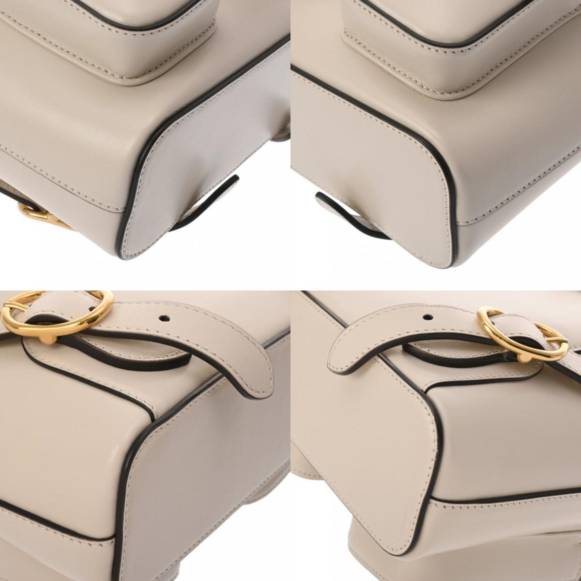 GUCCI Bamboo Backpack Ivory 702101 Unisex Leather Daypack