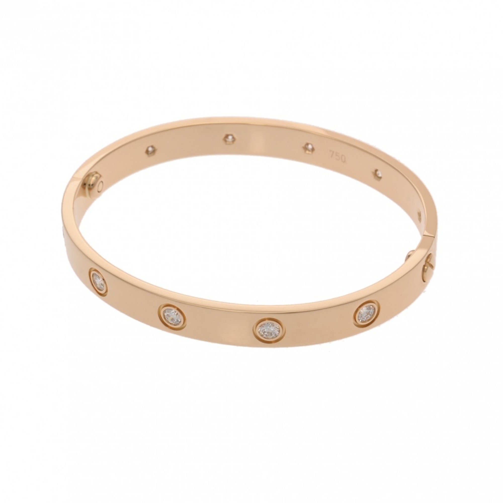 CARTIER Love Bracelet #16 All Diamond Women's K18 Yellow Gold