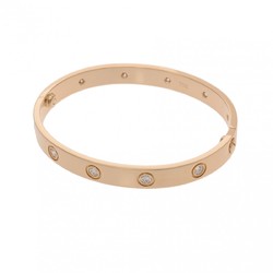 CARTIER Love Bracelet #16 All Diamond Women's K18 Yellow Gold