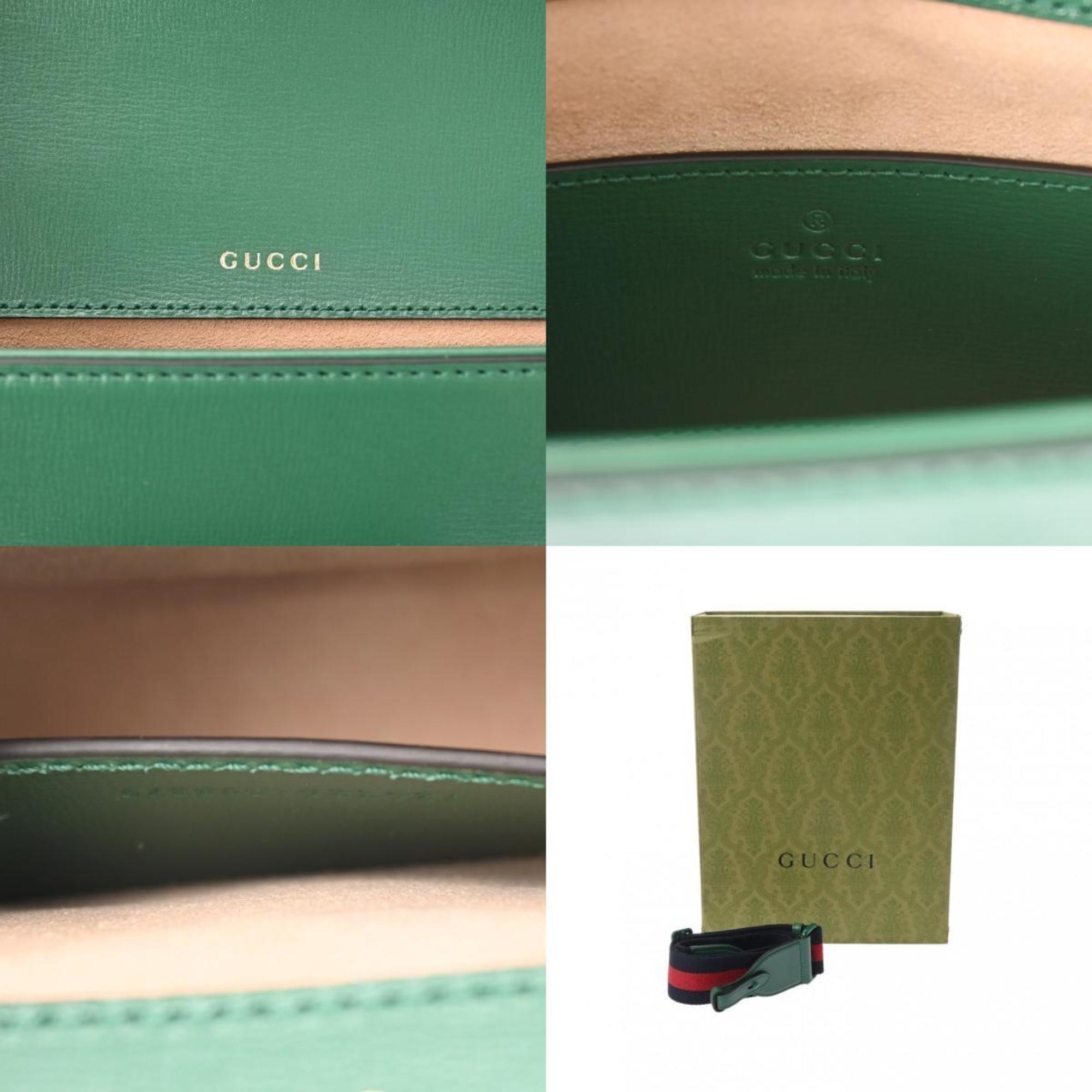 GUCCI Horsebit 1955 Small Shoulder Bag Green 726226 Women's Leather