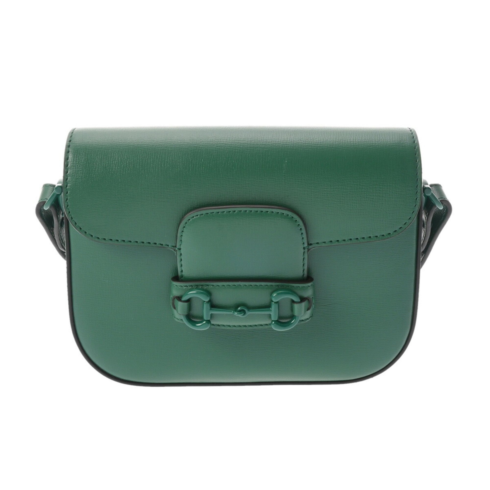 GUCCI Horsebit 1955 Small Shoulder Bag Green 726226 Women's Leather