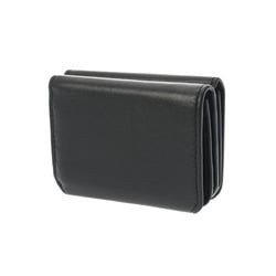 BALENCIAGA Cash Wallet Black 593813 Unisex Leather Tri-fold