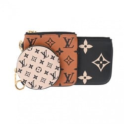 LOUIS VUITTON Monogram Empreinte Pochette Trio LV Crafty Black/Brown/Beige M69516 Women's Leather Pouch