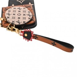 LOUIS VUITTON Monogram Empreinte Pochette Trio LV Crafty Black/Brown/Beige M69516 Women's Leather Pouch