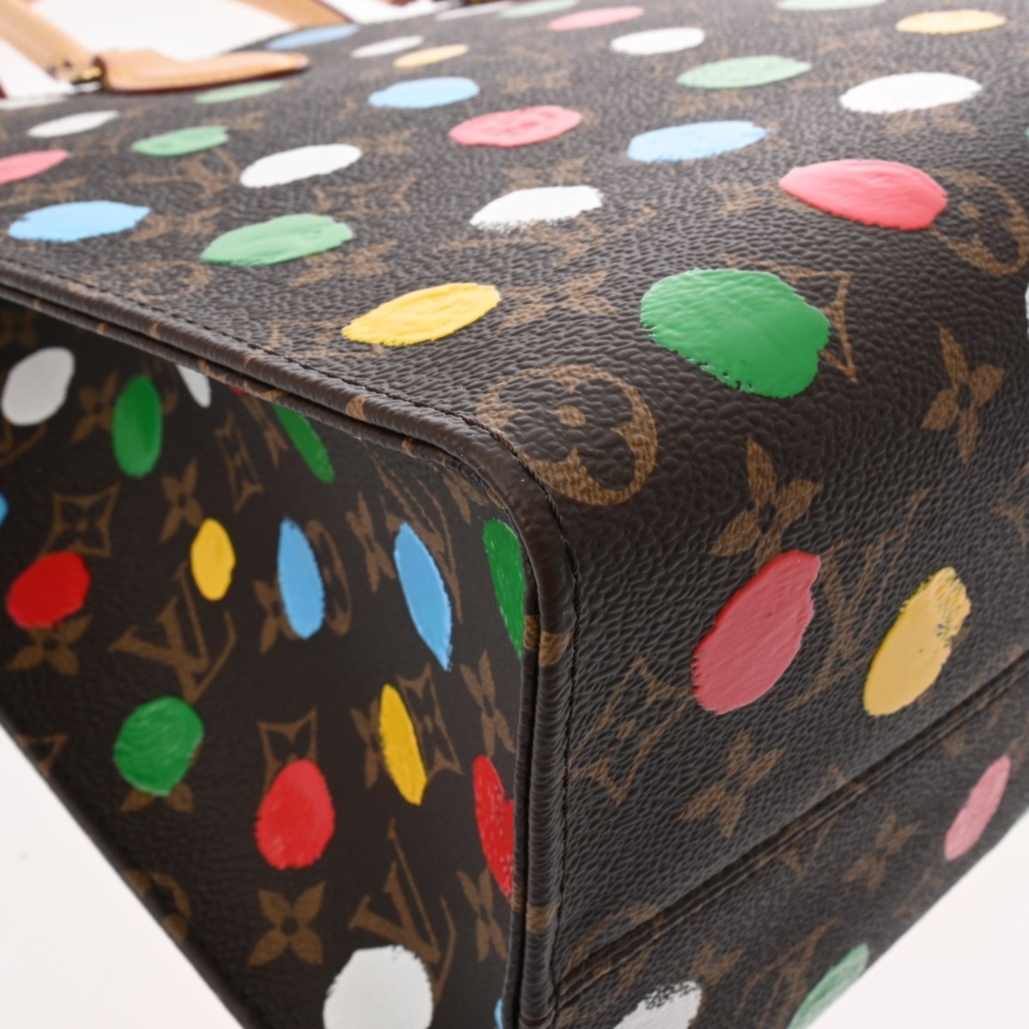 LOUIS VUITTON Louis Vuitton Monogram On the Go MM Yayoi Kusama Collaboration Brown/Multicolor M46379 Women's Canvas Handbag