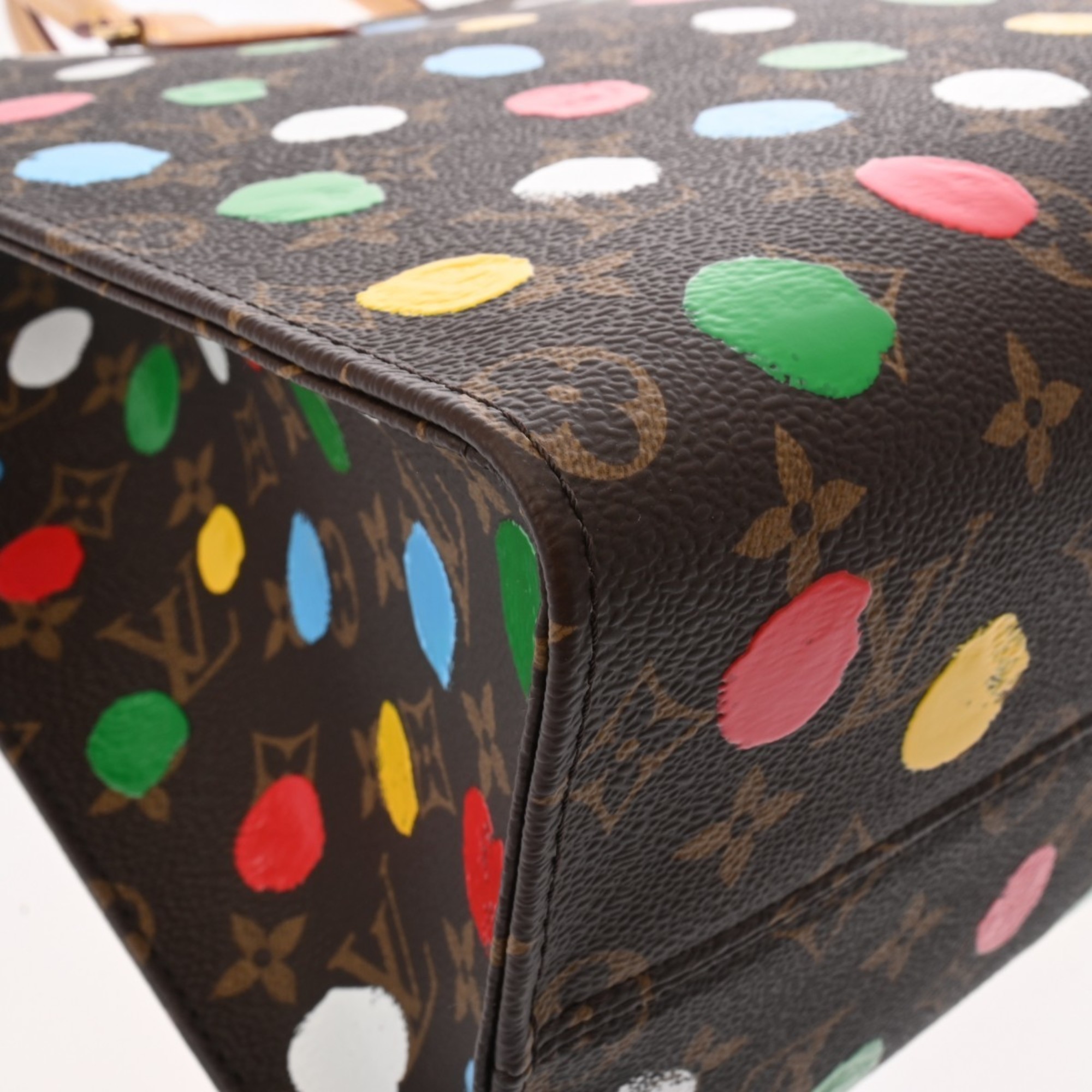 LOUIS VUITTON Louis Vuitton Monogram On the Go MM Yayoi Kusama Collaboration Brown/Multicolor M46379 Women's Canvas Handbag