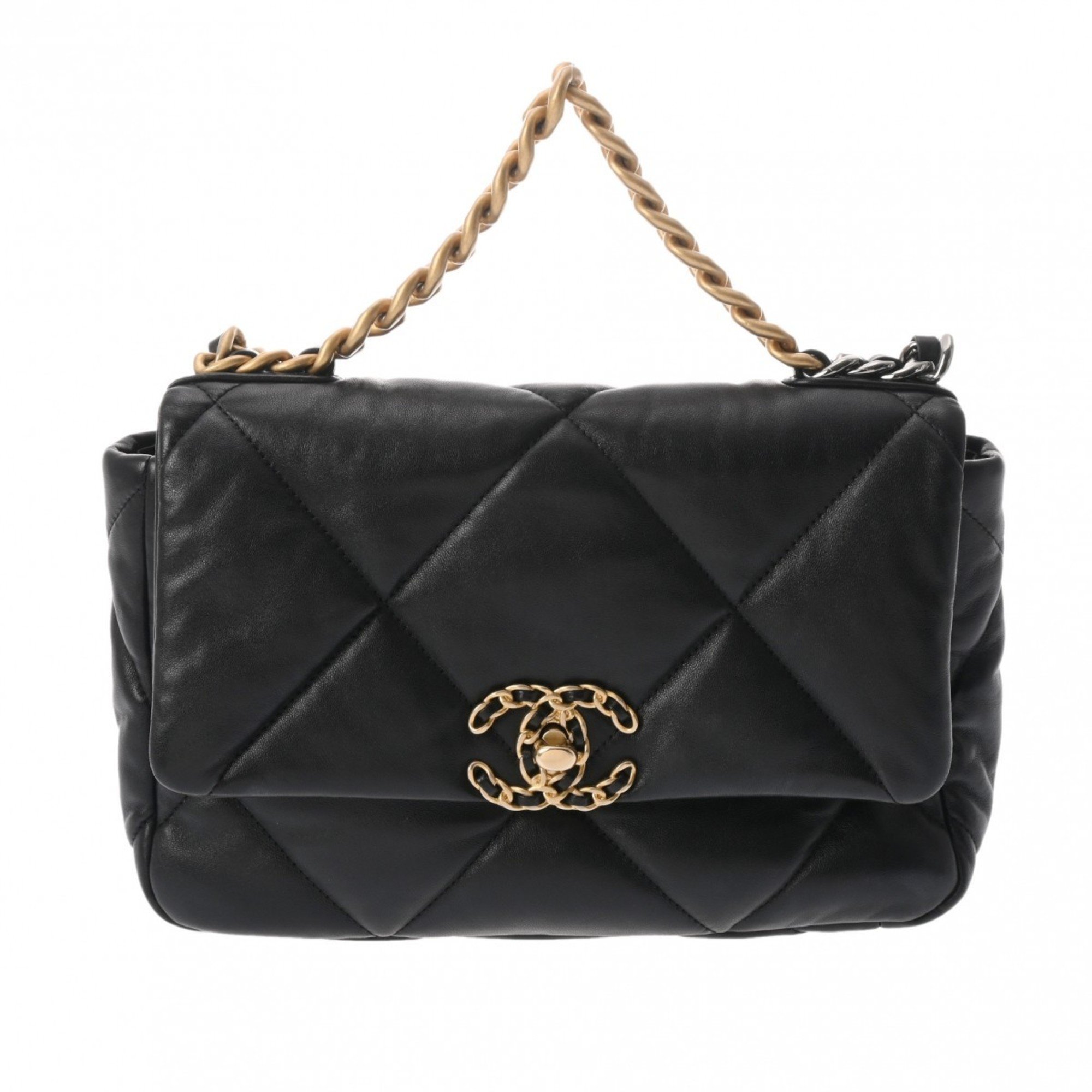 CHANEL Chanel 19 Chain Shoulder Black AS1160 Women's Lambskin Bag