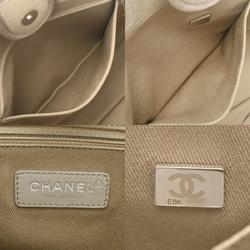 CHANEL Deauville MM Beige Women's Canvas Tote Bag