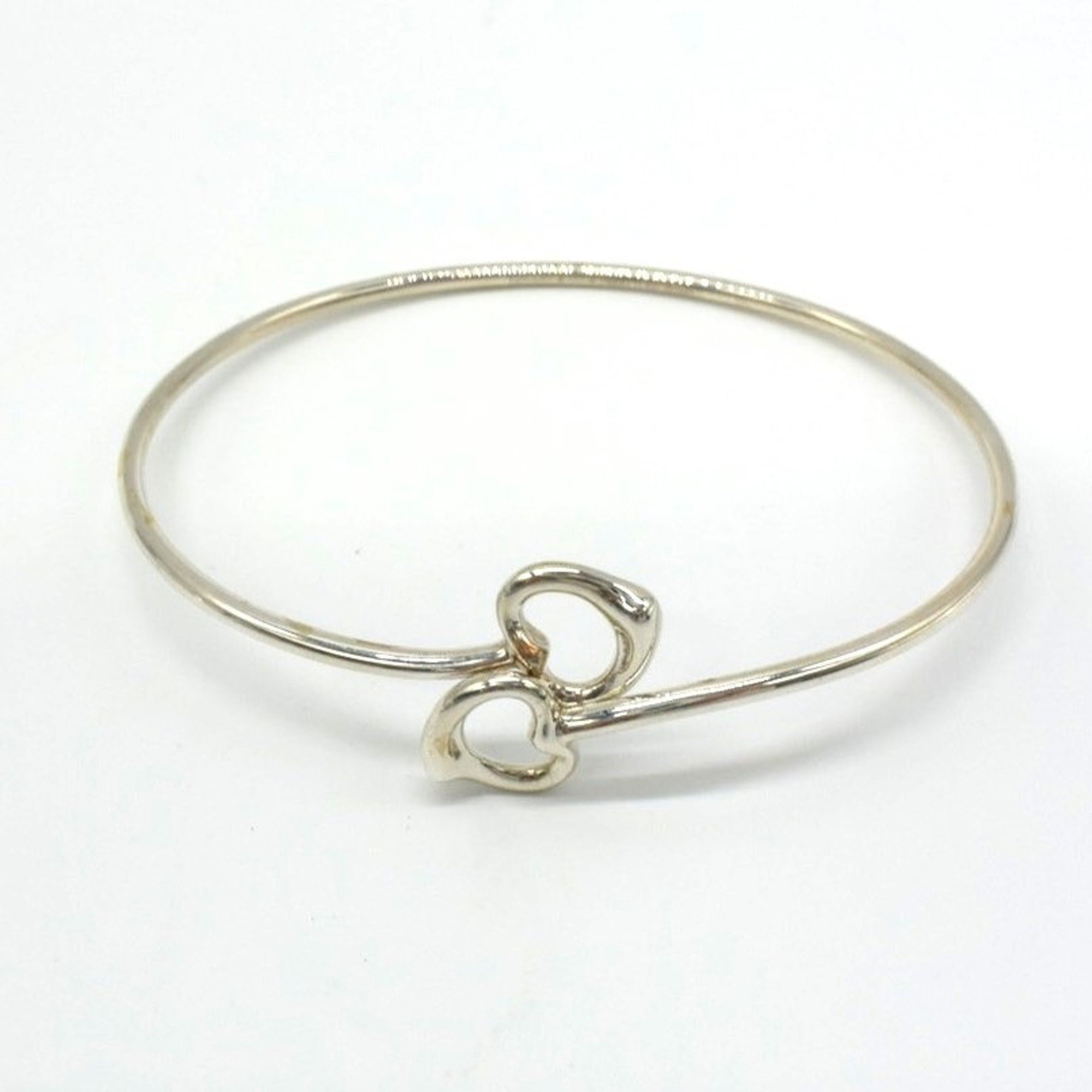 TIFFANY&Co. Tiffany Double Heart Bangle, 925 Silver, for Women