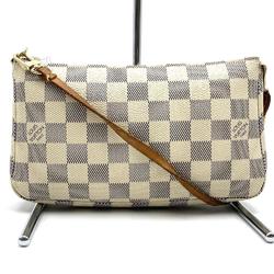 LOUIS VUITTON Louis Vuitton Pochette Accessoires Pouch Damier Azur Canvas White N51986 Women's