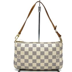 LOUIS VUITTON Louis Vuitton Pochette Accessoires Pouch Damier Azur Canvas White N51986 Women's