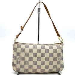 LOUIS VUITTON Louis Vuitton Pochette Accessoires Pouch Damier Azur Canvas White N51986 Women's