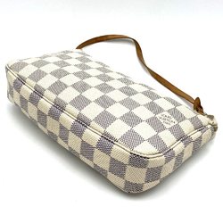 LOUIS VUITTON Louis Vuitton Pochette Accessoires Pouch Damier Azur Canvas White N51986 Women's