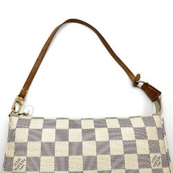 LOUIS VUITTON Louis Vuitton Pochette Accessoires Pouch Damier Azur Canvas White N51986 Women's