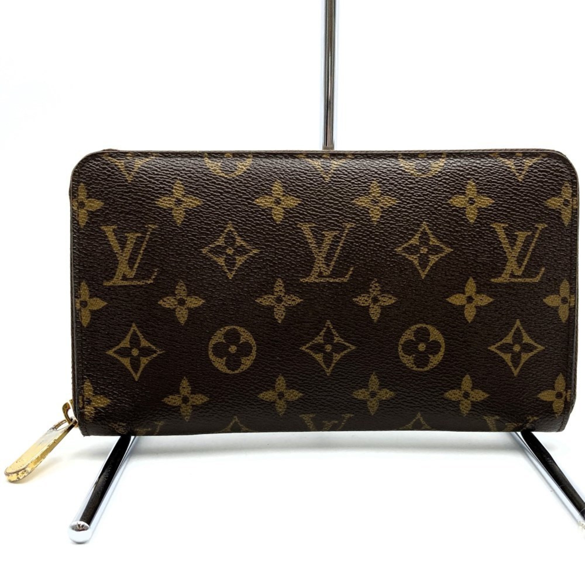 LOUIS VUITTON Louis Vuitton Zippy Organizer Round Long Wallet Monogram Canvas Brown M60002 Men's Women's