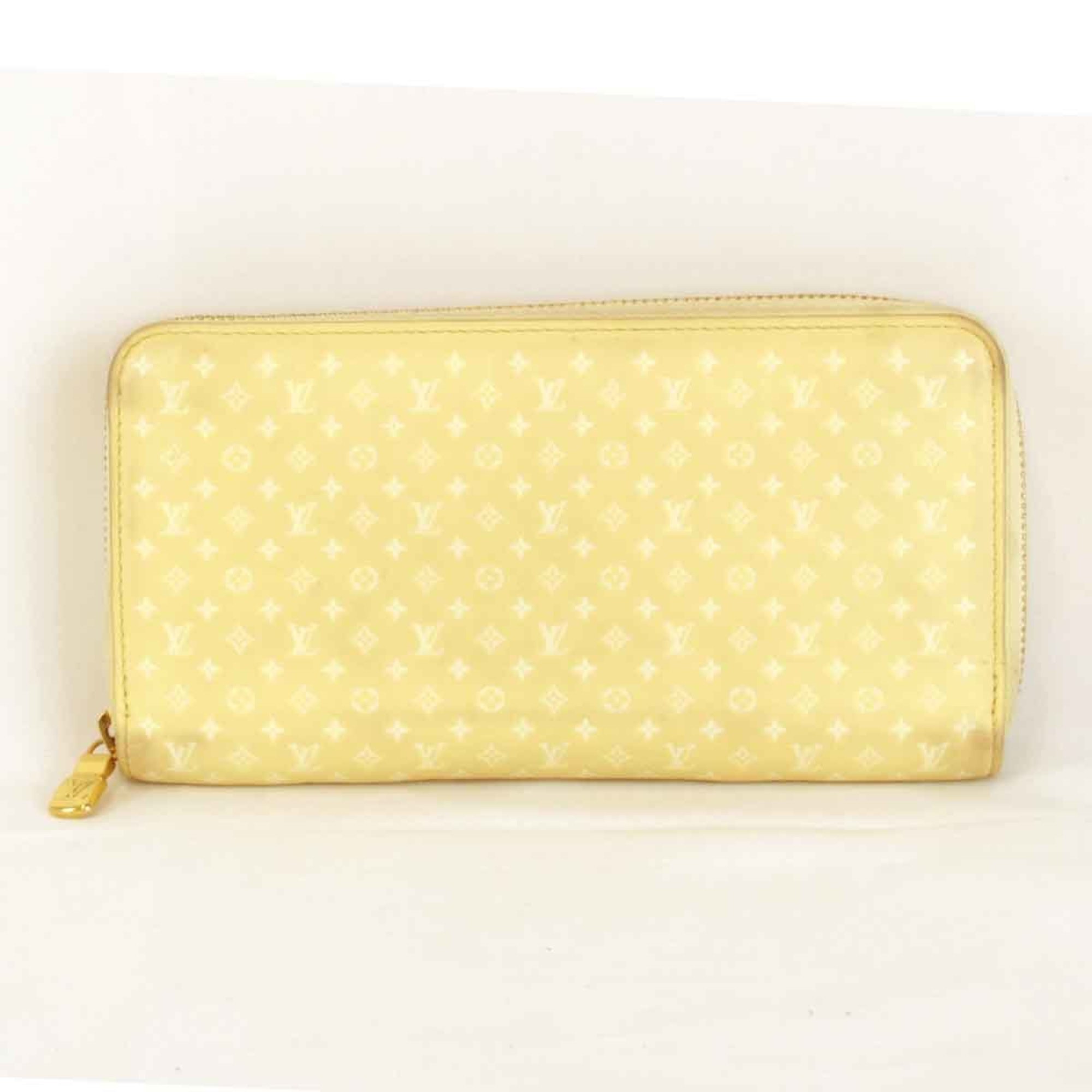 LOUIS VUITTON Nano Monogram Zippy Wallet M82229 Long Leather Yellow Women's