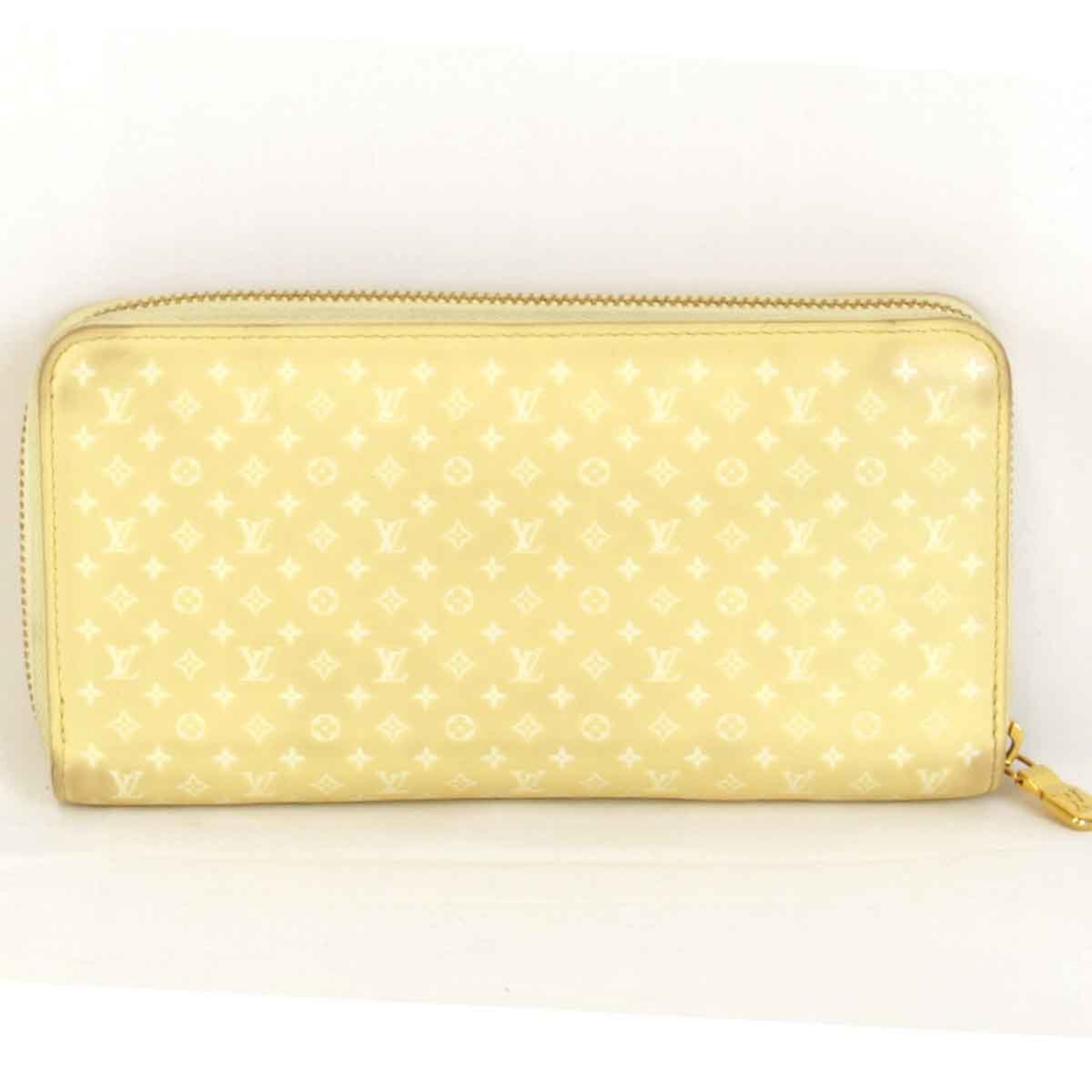 LOUIS VUITTON Nano Monogram Zippy Wallet M82229 Long Leather Yellow Women's