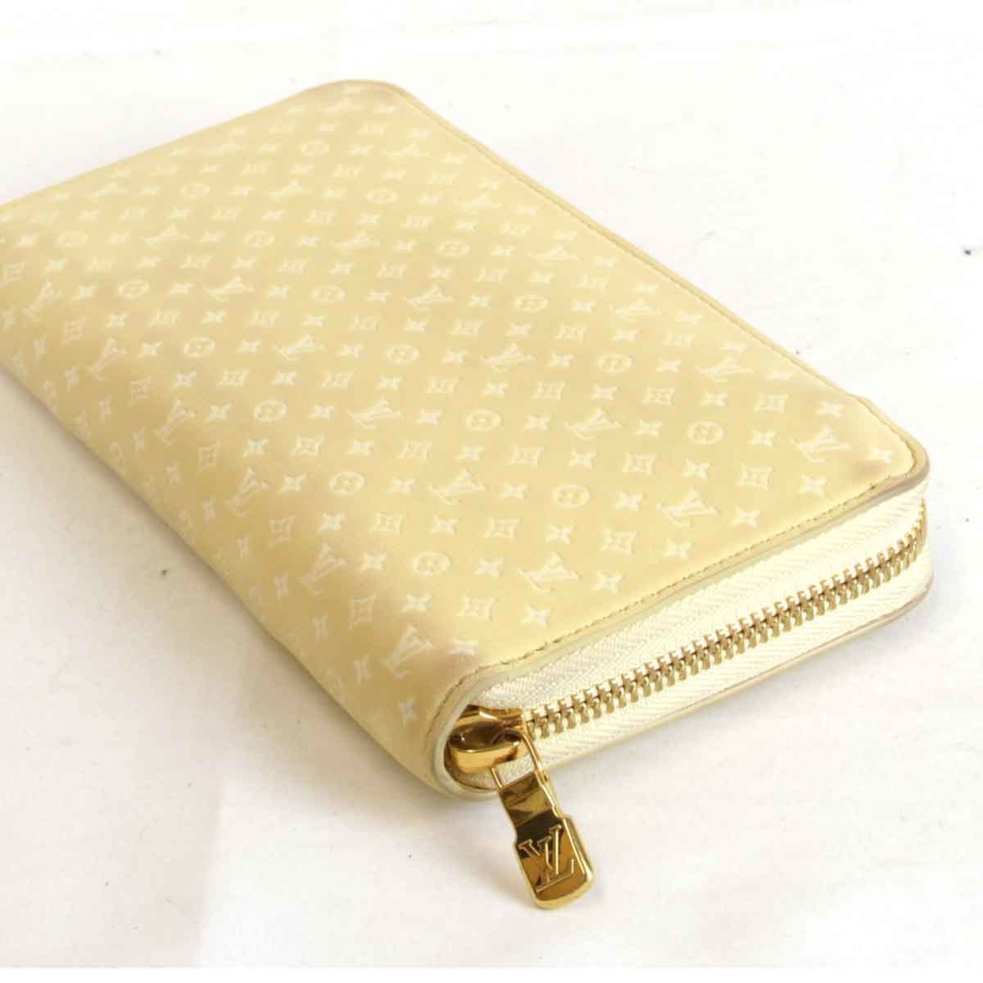 LOUIS VUITTON Nano Monogram Zippy Wallet M82229 Long Leather Yellow Women's