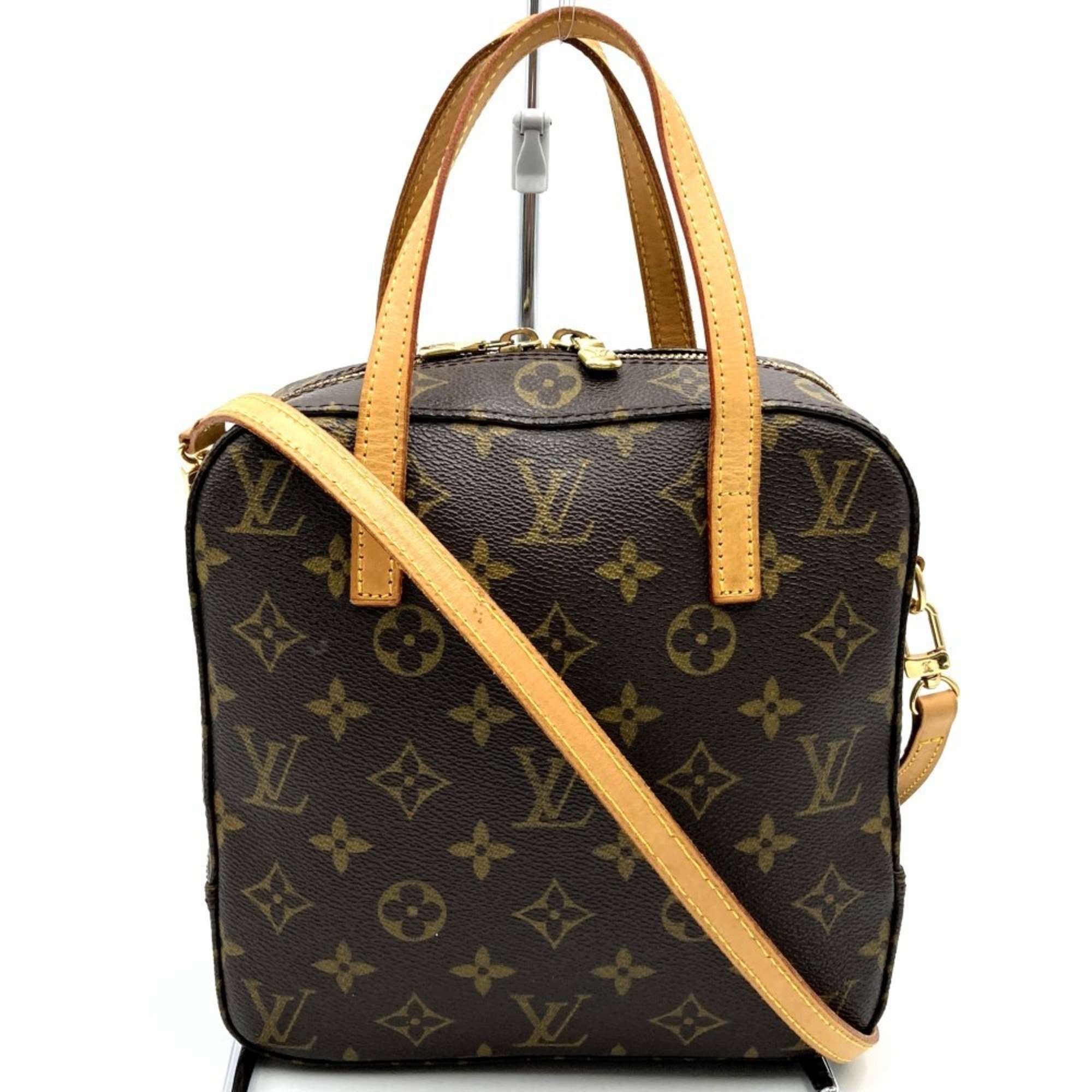 LOUIS VUITTON Spontini Shoulder Bag Monogram Canvas Brown M47500 Women's