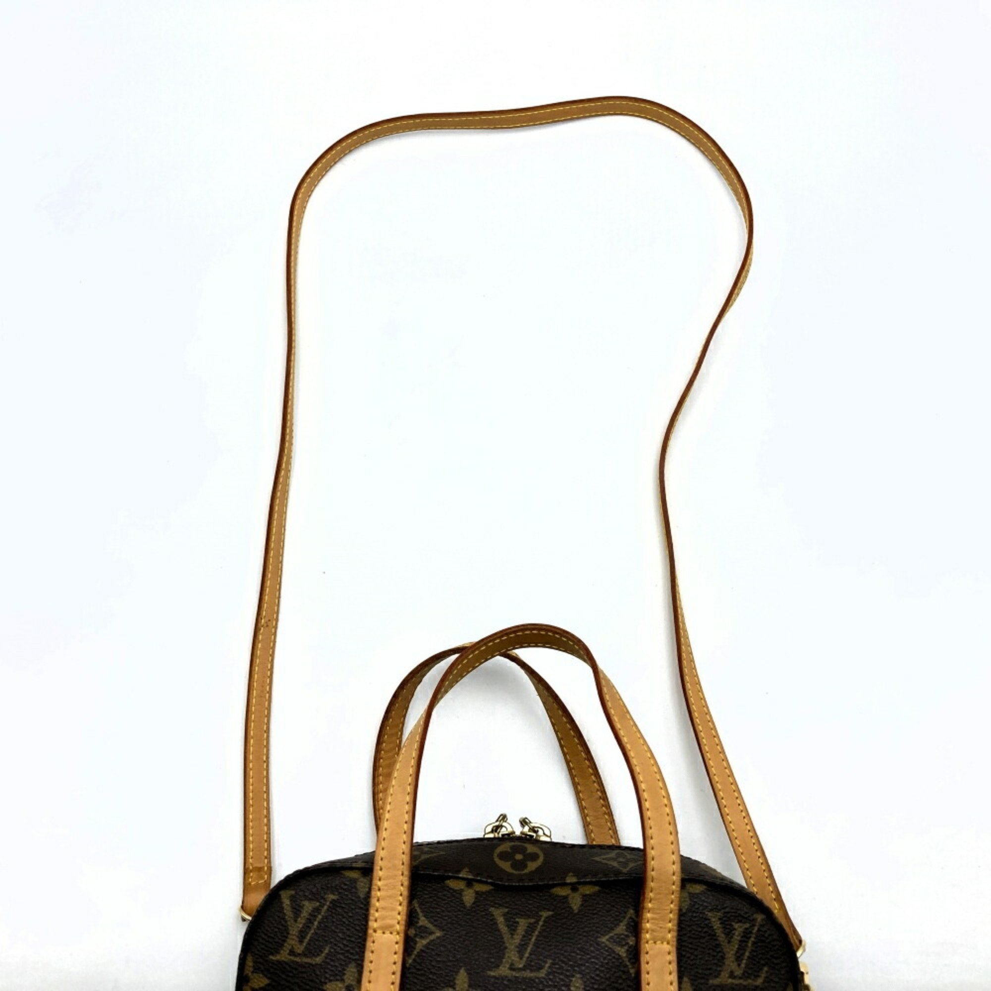 LOUIS VUITTON Spontini Shoulder Bag Monogram Canvas Brown M47500 Women's