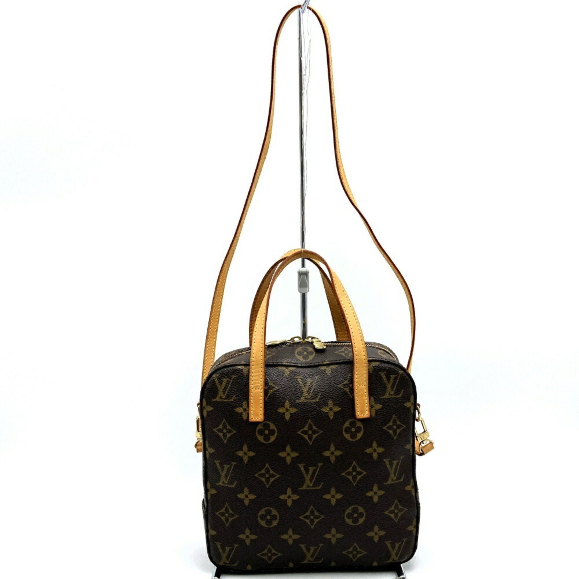 LOUIS VUITTON Spontini Shoulder Bag Monogram Canvas Brown M47500 Women's