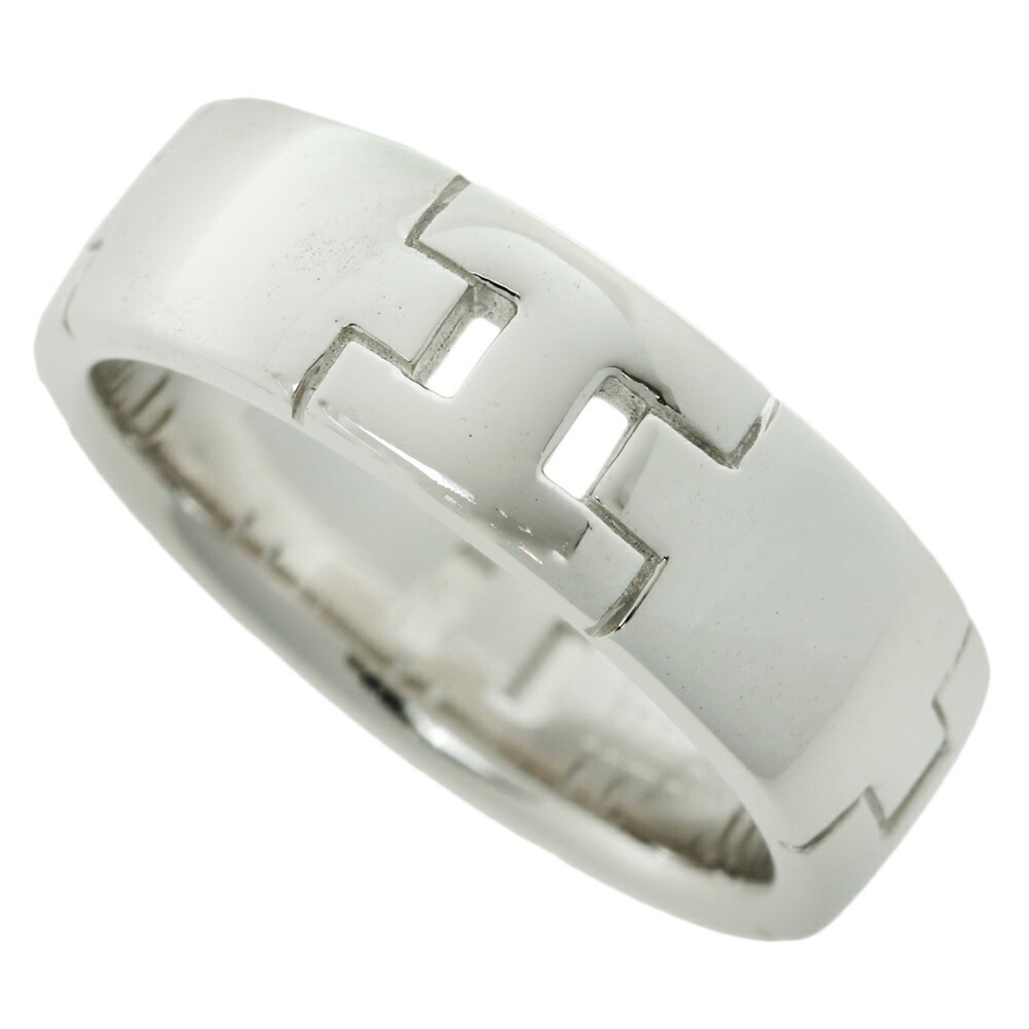 Hermes Hercules Ring H K18WG #55 Approx. Size 14.5 White Gold