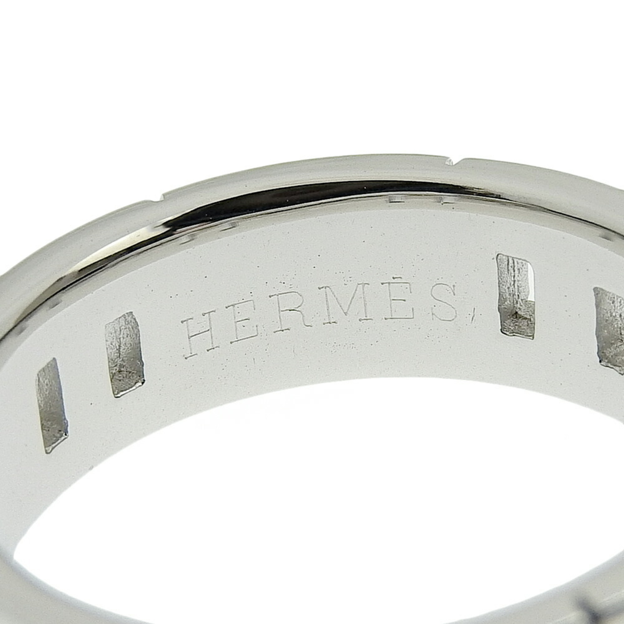 Hermes Hercules Ring H K18WG #55 Approx. Size 14.5 White Gold