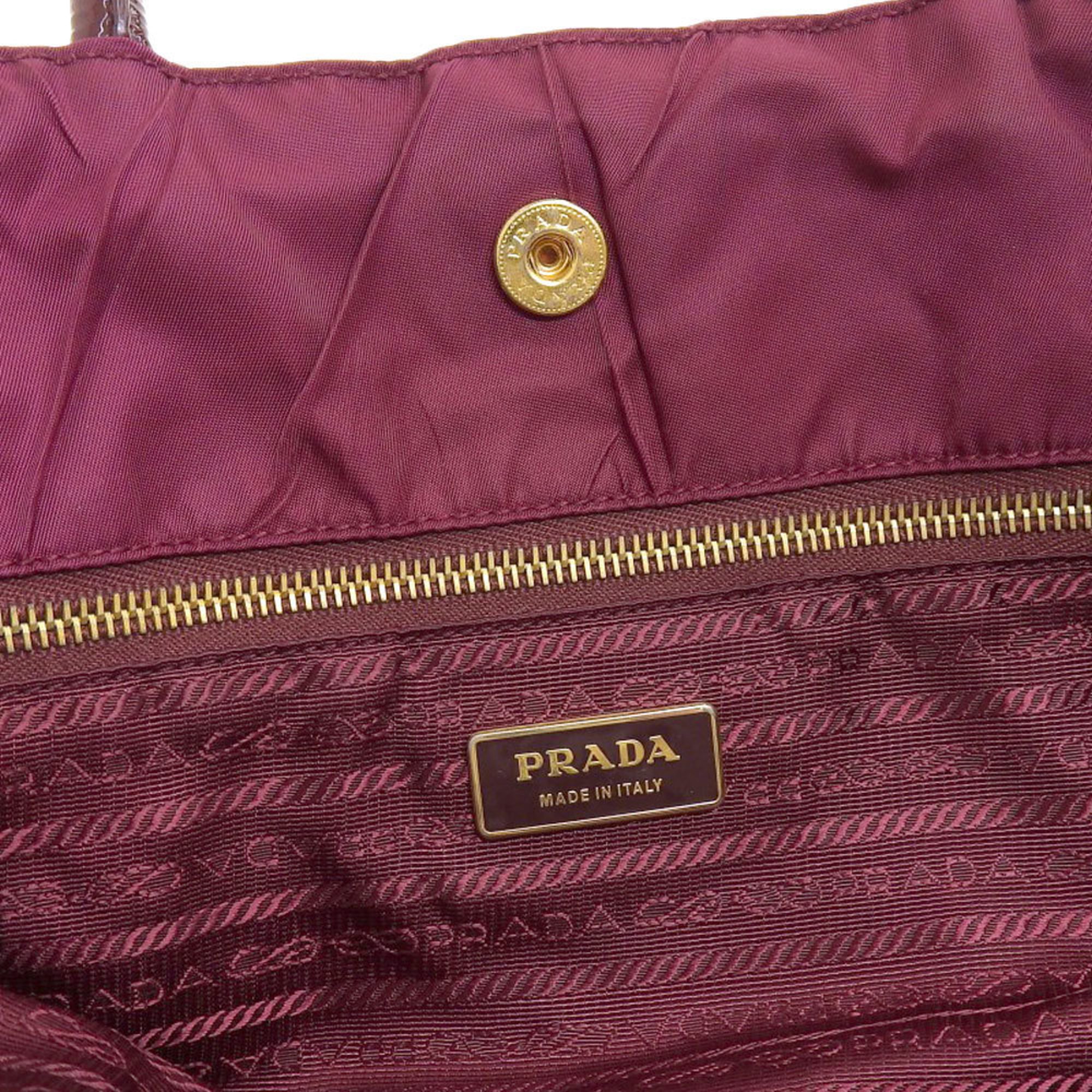 PRADA Crispy Handbag BN1596 Bordeaux Quilted