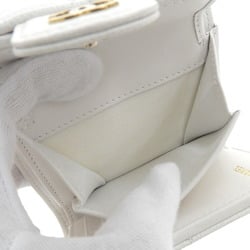 CHANEL Matelasse Random Serial Coco Mark Tri-fold Wallet Caviar Skin White