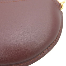 CARTIER Must Line Round Coin Case L3000111 Purse Leather Wine Red