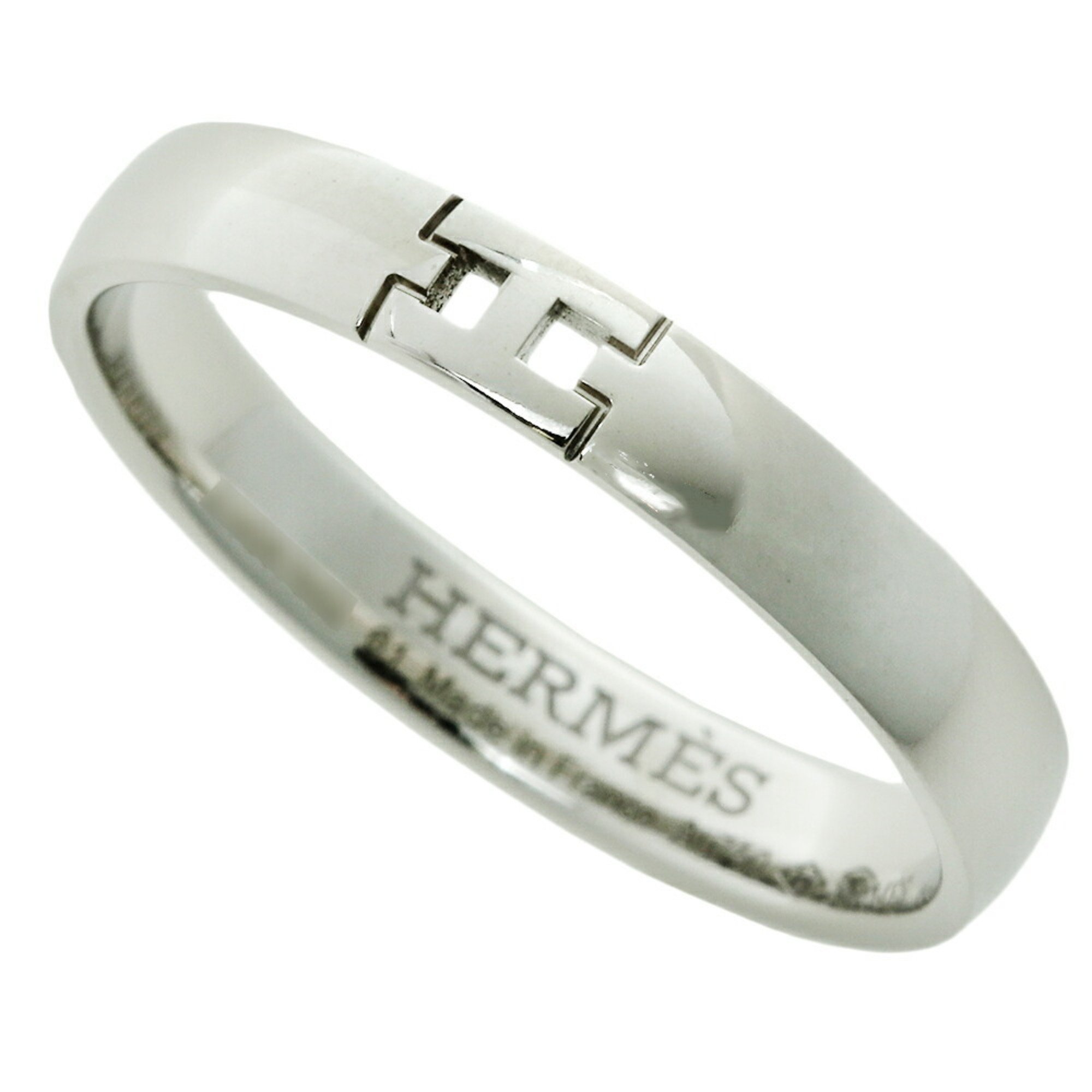 Hermes Hercules Ring H K18WG #61 Approx. Size 20 White Gold