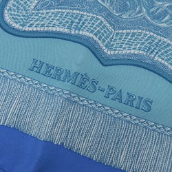 Hermes HERMES PORTE ET CAUABRIE Saber Ornament Bag Carre 90 Scarf Silk Blue Muffler