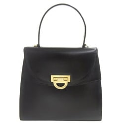 CELINE Handbag Leather Black Circle Semicircle