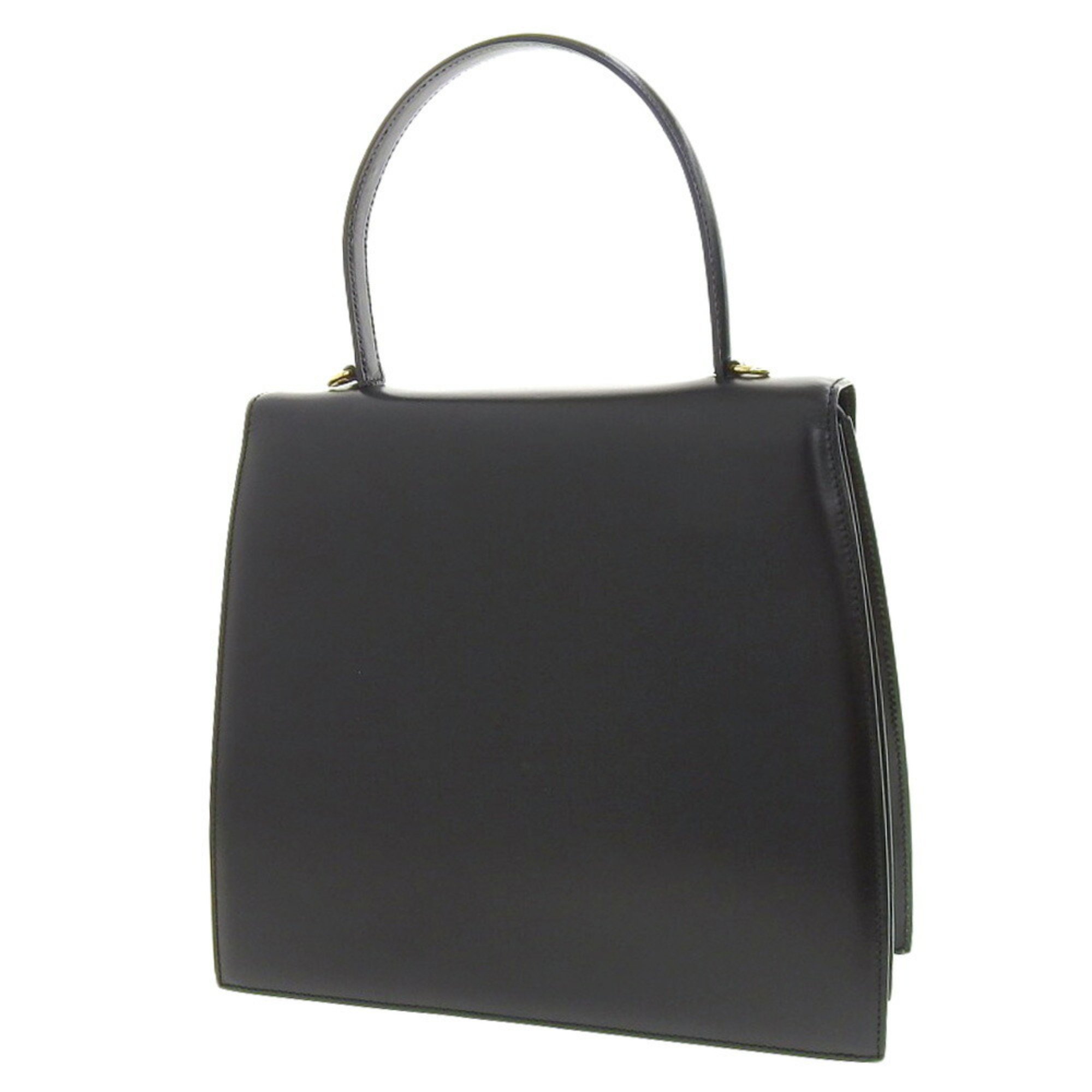 CELINE Handbag Leather Black Circle Semicircle