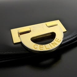 CELINE Handbag Leather Black Circle Semicircle