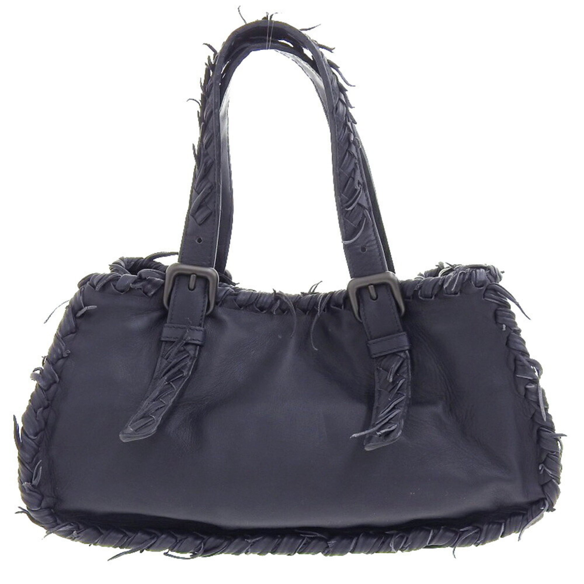 BOTTEGA VENETA Intrecciato Handbag 271930 Leather Navy