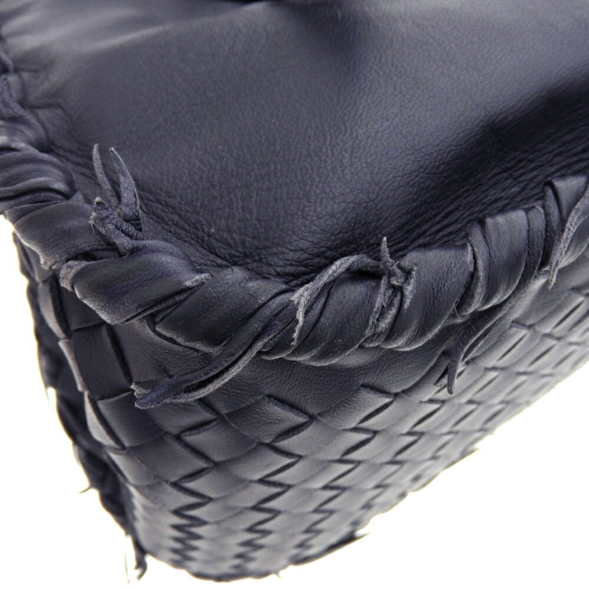 BOTTEGA VENETA Intrecciato Handbag 271930 Leather Navy