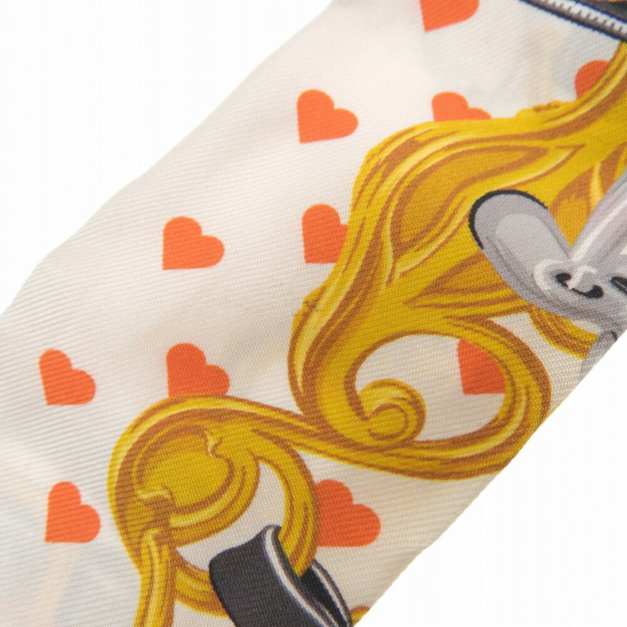 Hermes HERMES Twilly Brid de Gala Love Heart Scarf Muffler Silk Off-White Multicolor