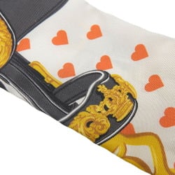 Hermes HERMES Twilly Brid de Gala Love Heart Scarf Muffler Silk Off-White Multicolor