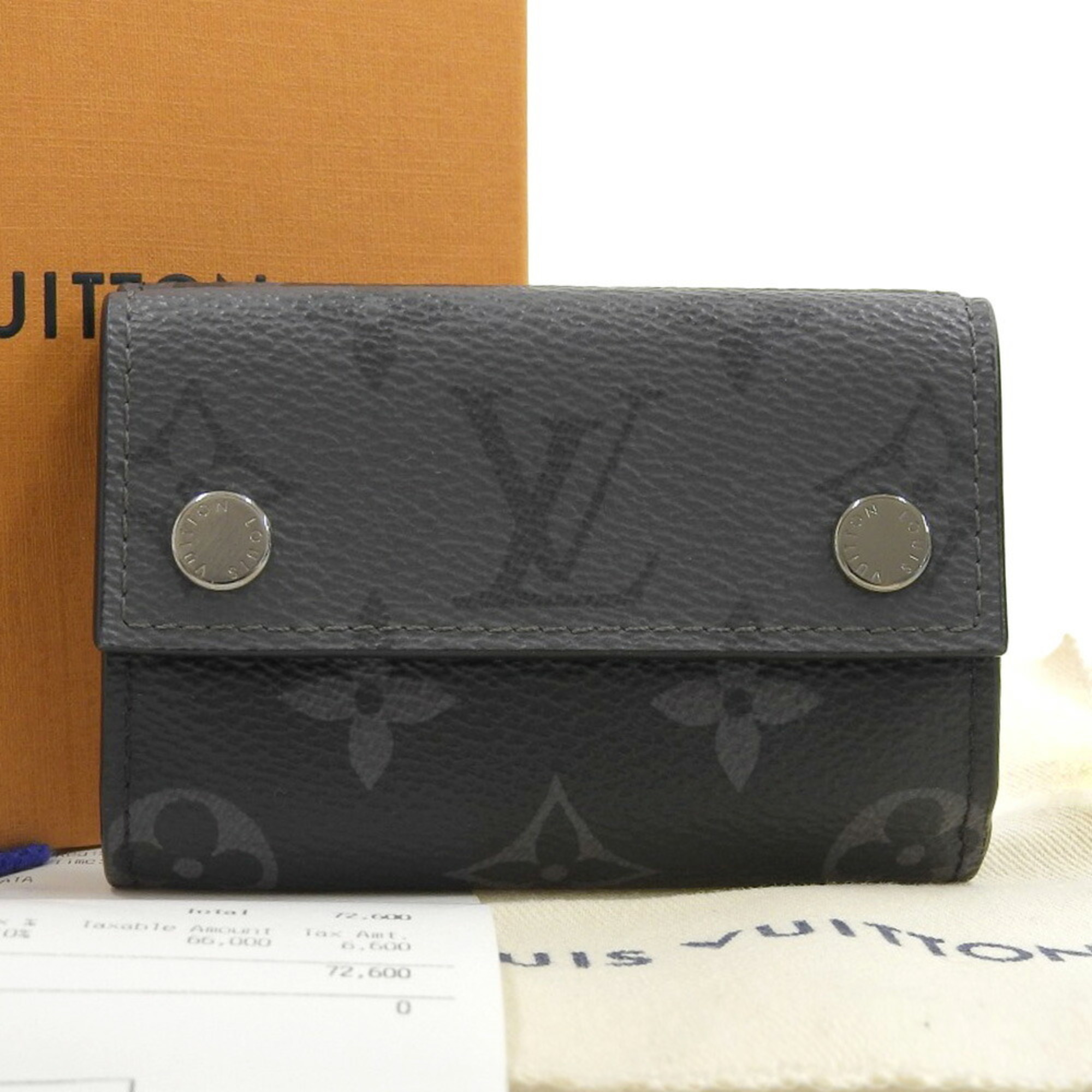 Louis Vuitton LOUIS VUITTON Monogram Eclipse Reverse Discovery Compact Wallet M45417