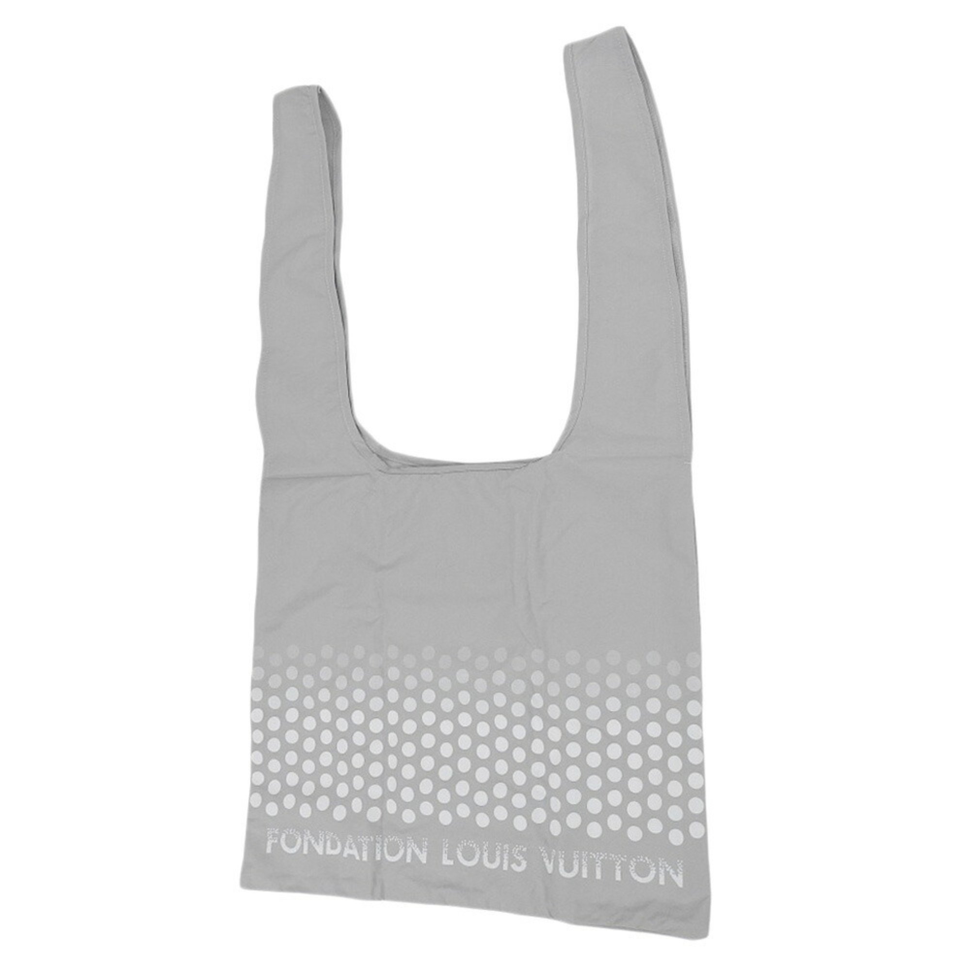 Louis Vuitton LOUIS VUITTON Fondation Eco Bag Handbag Nylon Gray White