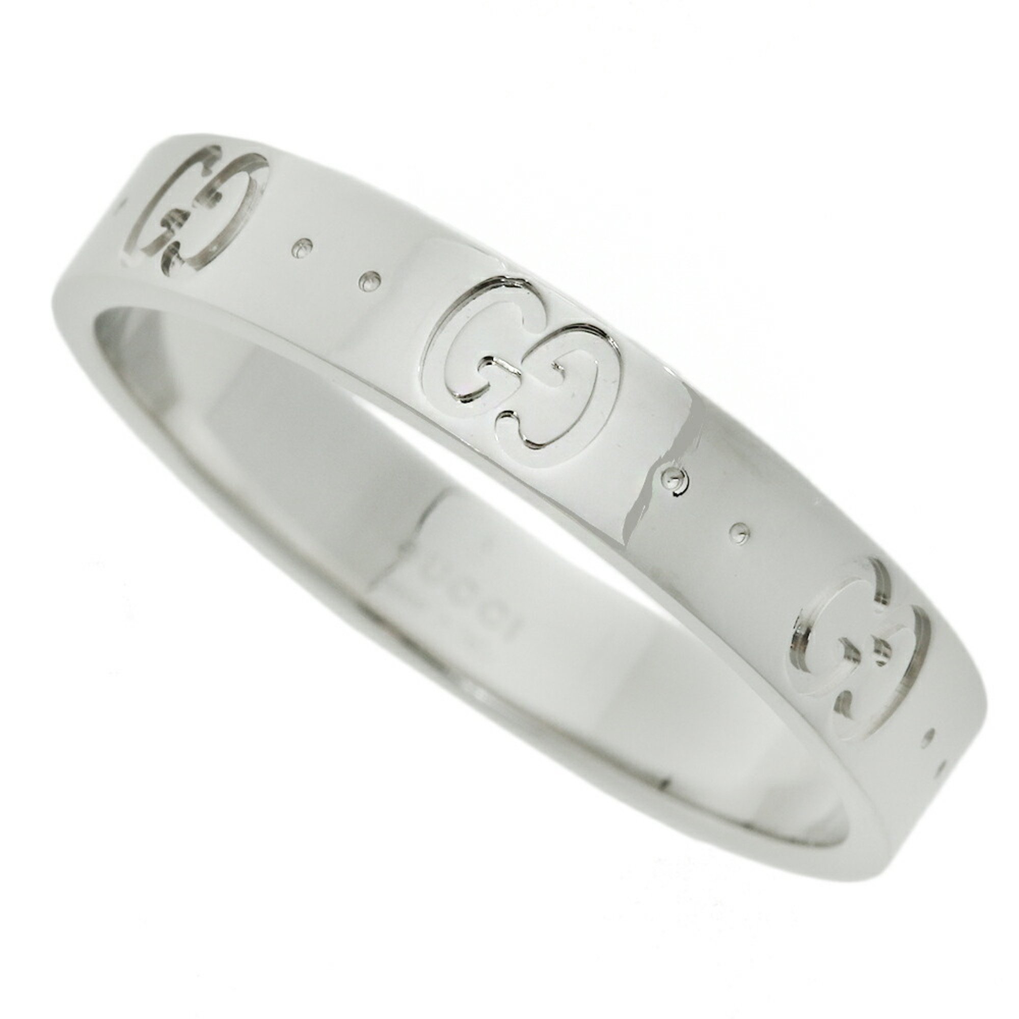 Gucci Interlocking G Ring Icon K18WG #21 Approx. Size 20 White Gold