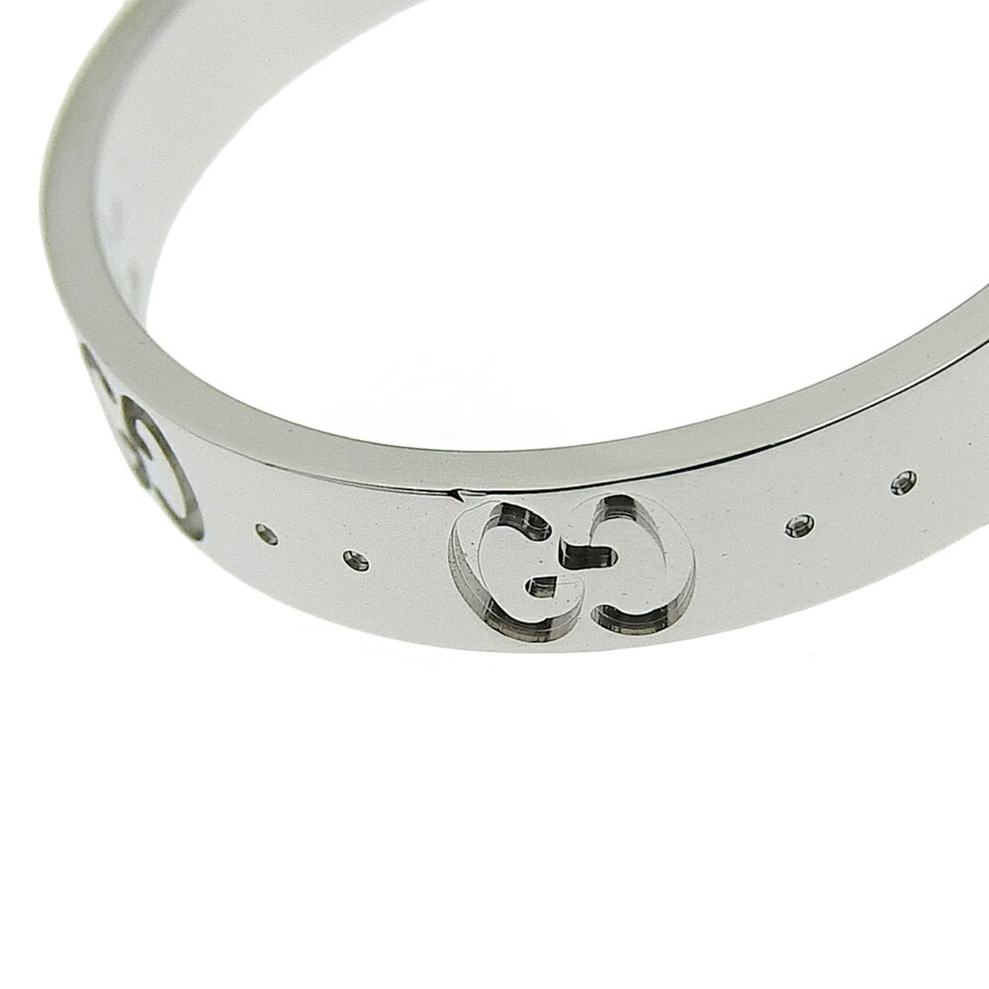 Gucci Interlocking G Ring Icon K18WG #21 Approx. Size 20 White Gold