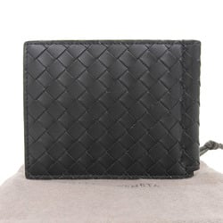 BOTTEGA VENETA Intrecciato Money Clip 123180 Bi-fold Wallet Leather Black