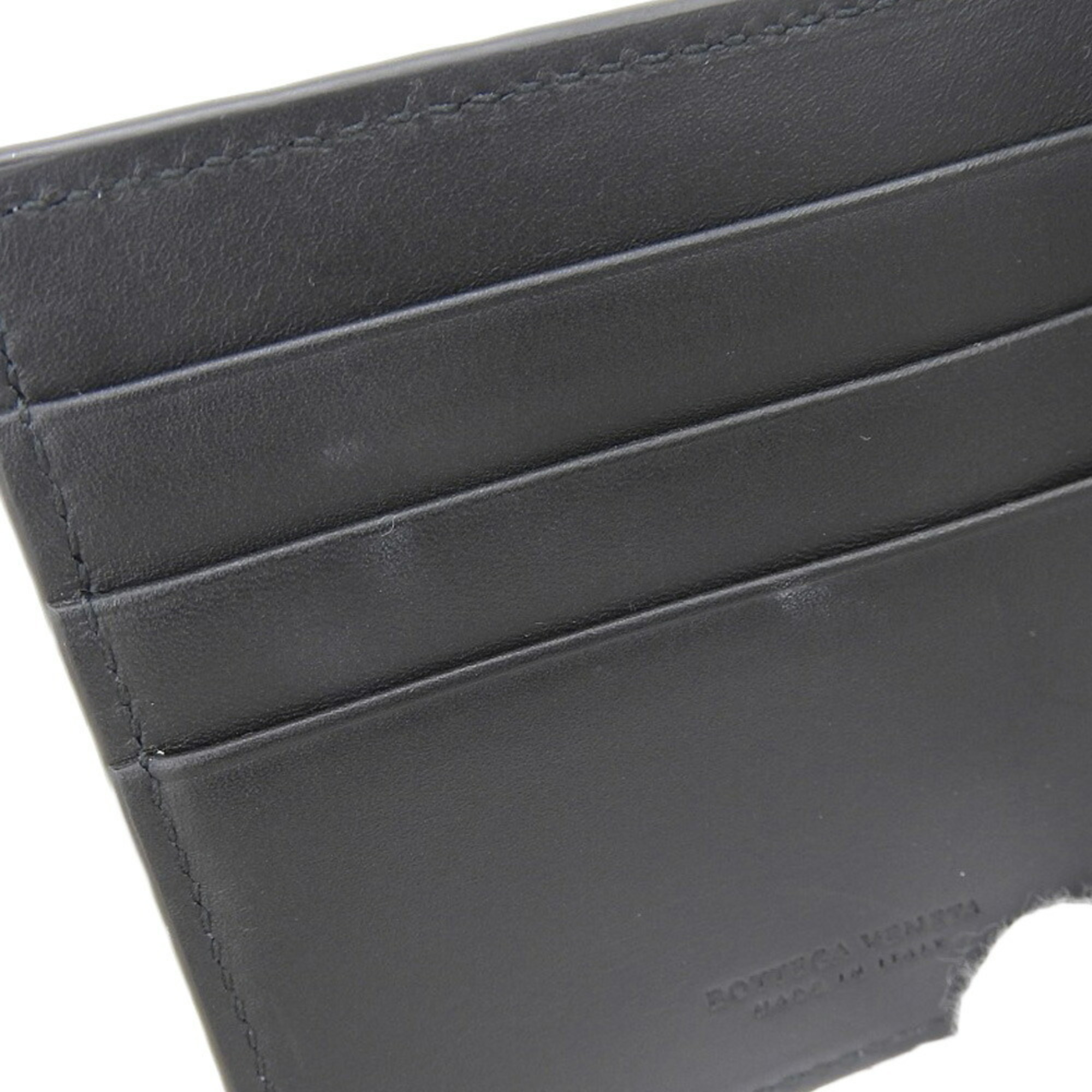 BOTTEGA VENETA Intrecciato Money Clip 123180 Bi-fold Wallet Leather Black