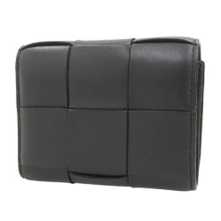 BOTTEGA VENETA Maxi Intrecciato Tri-fold Wallet 651372 Leather Black