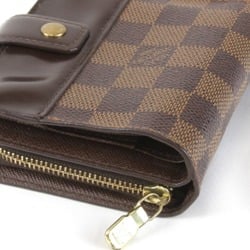 LOUIS VUITTON Louis Vuitton Ebene N61668 Wallet Damier Canvas Brown Women's